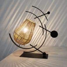 Lampe de salon acier noir mat